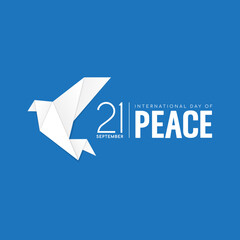 Obraz premium International Day of Peace Background. With Birds Vector From Origami Paper