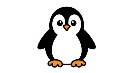 Obraz premium Cartoon penguin isolated on a transparent background