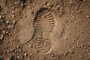 Fototapeta premium Footmark on soft earth