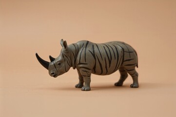 Fototapeta premium Out-of-focus picture of a rhino toy