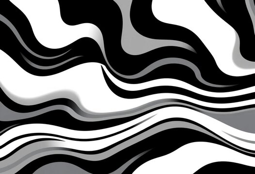 Abstract black and white horizontal zigzag pattern Minimalist graphic design, vector illustration,   aesthetic,   bold