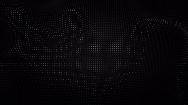 Animated abstract technology dark background random dots and grid 4K. Seamless loop animation background. Gradient from dots. 4k 60 fps, Ultra HD. Abstract wave on white background. 