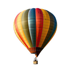Colorful hot air balloon against a black background