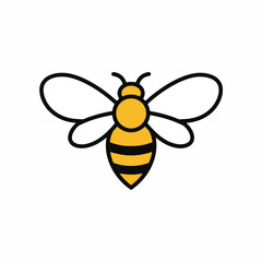 Playful Winking Cartoon Bee with Yellow and Black Stripes