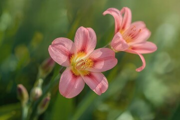 Fototapeta premium Vibrant freesia petals in detailed close-up, showcasing floral elegance and natural beauty