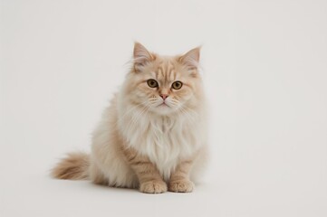 Gorgeous luminous feline against a plain white backdrop