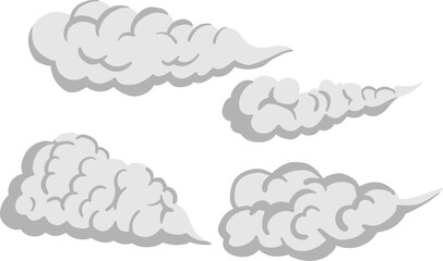 Car Smoke Effect Cloud Comic Icons set