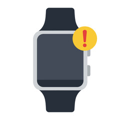 Smartwatch displaying an alert notification.