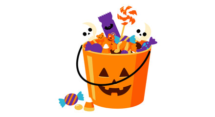 Flat Halloween Candy Bucket