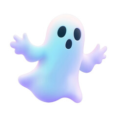 Obraz premium Playful cartoon ghost with a translucent glow