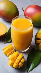 Mango juice and mango.