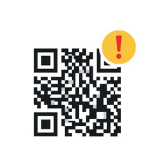 QR code with an exclamation mark, indicating an error or invalid code.