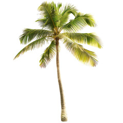 Obraz premium Isolated palm tree, vibrant greens