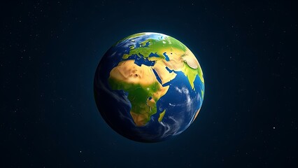 Earth globe floating in starry space, representing our planet's beauty and vastness.