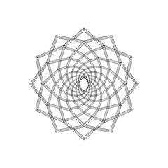 Obraz premium Intricate geometric mandala design with repeating patterns and symmetrical structure white background