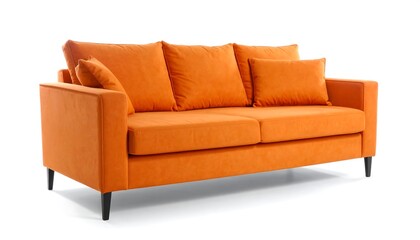 Obraz premium Orange couch, simple design, studio shot