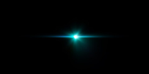 Bright turquoise light burst against a black background.