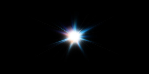 Bright starburst effect on a black background, creating a dramatic visual impact.