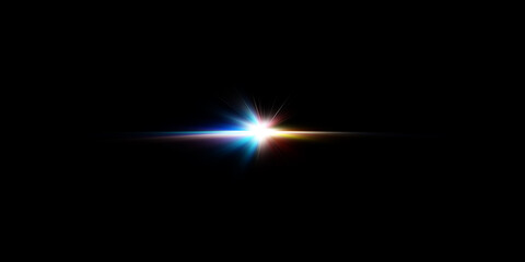 Obraz premium A vibrant burst of light against a dark background, radiating colors and energy.