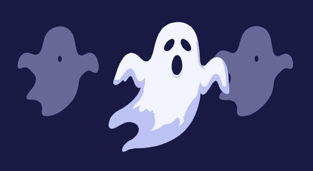 Flat Halloween Ghosts