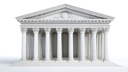 Fototapeta premium Modern Bank Building Isolated on White Background for Finance Concepts