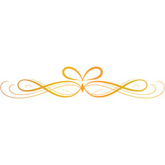 Wavy golden metallic ribbon with a decorative curve on a white background