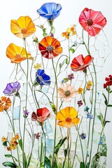 Fototapeta premium Artistic glass mosaic hand made from vibrant bottle shards