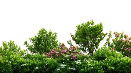 Fototapeta premium Vibrant Greenery and Colorful Shrubbery in Nature Landscape