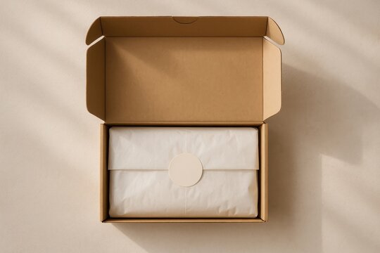 Minimalist packaging with open box.