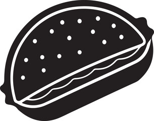 Vector illustration of a cartoon sandwich with cheese and tomato