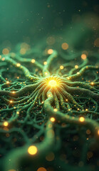 Obraz premium 3D Realistic Render of Glowing Neural Connections
