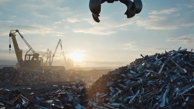 Waste collection clamp at a landfill.