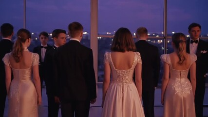 Students at the prom. - Powered by Adobe