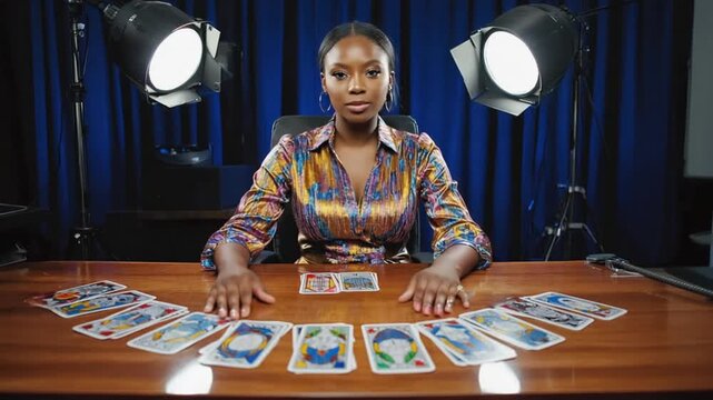 Tarot woman on TV.