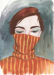 abstract woman portrait. watercolor painting. illustration © Anna Ismagilova