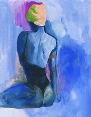 young woman. watercolor abstract painting © Anna Ismagilova
