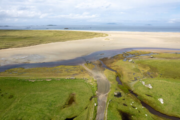 White Strand Beach aerial drone view on Atlantic