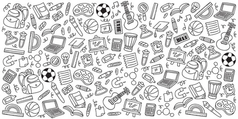 Set of hand drawn education doodle element vector illustration