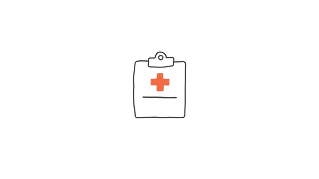 scribble doodle health icon of a checklist in hand-drawn style. Perfect for medical, healthcare, and educational project