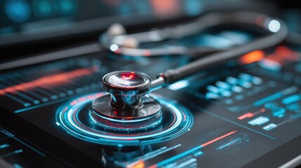 Stethoscope on a Digital Medical Interface Screen