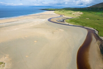 White Strand Beach aerial drone view on Atlantic