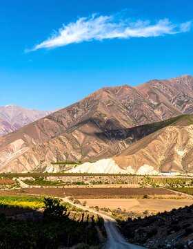 Mountainous landscape with a winding road