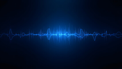 Abstract Blue Sound Wave Visualization