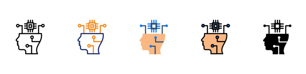 Artificial Intelligence Icon Multi Style 