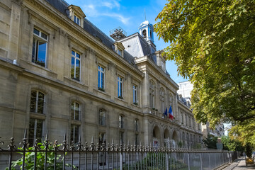 Paris, the facade of the city hall of the 16e arrondissement, avenue Henri-Martin
