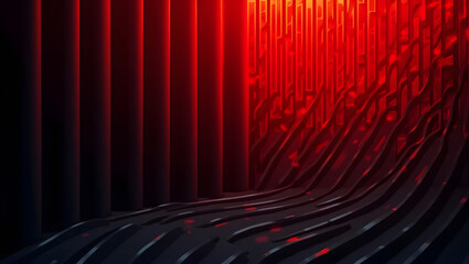 Red and Black Abstract Background: Curving Lines and Dramatic Lighting