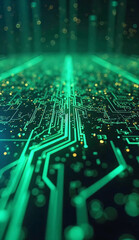 Obraz premium Futuristic Data Flow with Depth of Field Effects