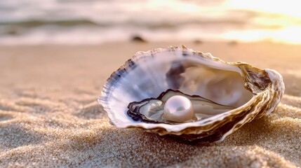Oyster pearl shell beach sand marine treasure natural jewelry inspiration