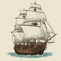 a vintage sailing ship or boat © Erna Wardani