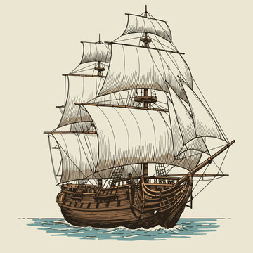a vintage sailing ship or boat